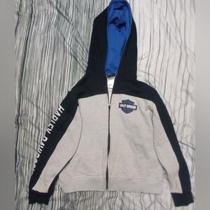 Harley-Davidson Kids Hoodie in Gray, Black, and Blue